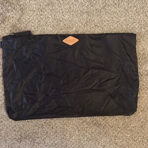 MZ Wallace Black Nylon Pouch with zipper and d ring LARGE